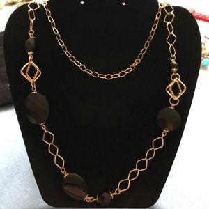 C^A Gold Tone Sterling Silver Chain Necklace